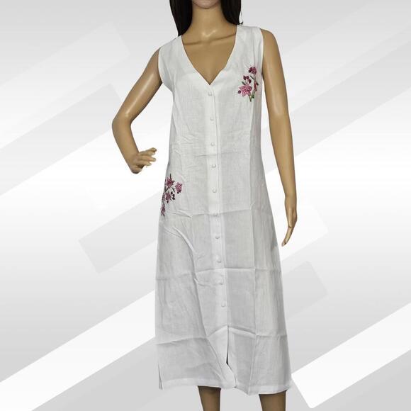 2/$50 Andie x Fanm Mon Anamur White Linen Button-Up Dress Size XL - Picture 3 of 8